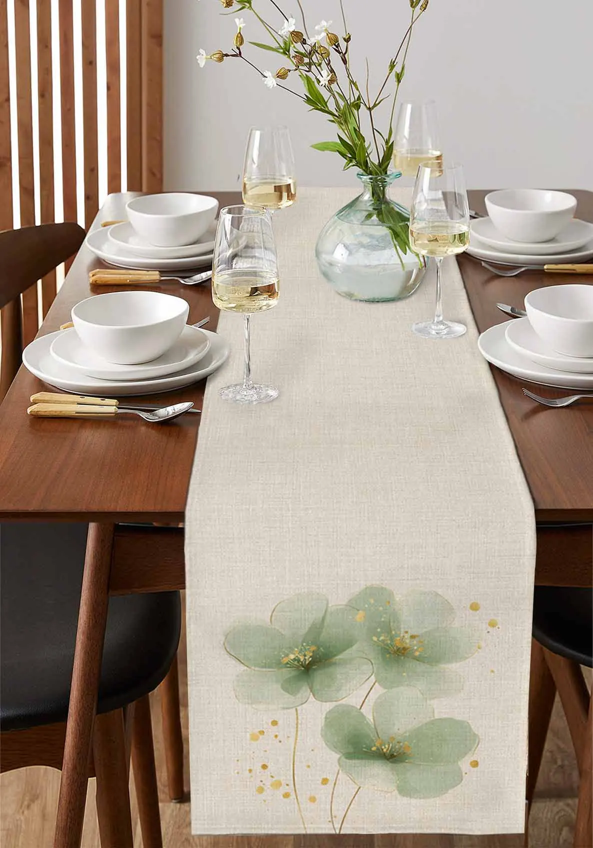 Linen Background Green Flowers Table Runner Wedding Party Champagne Dining Room Restaurant Home Tablecloth Runners
Linen Background Green Flowers Table Runner Wedding Party Champagne Dining Room Restaurant Home Tablecloth Runners