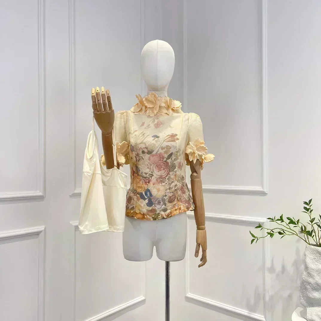 Flowers Appliques 2023 New High Quality Vintage Short Sleeve Floral Print Blouse and Self Tie Linen Midi Skirt Women Elegant Set
Flowers Appliques 2023 New High Quality Vintage Short Sleeve Floral Print Blouse and Self Tie Linen Midi Skirt Women Elegant Set