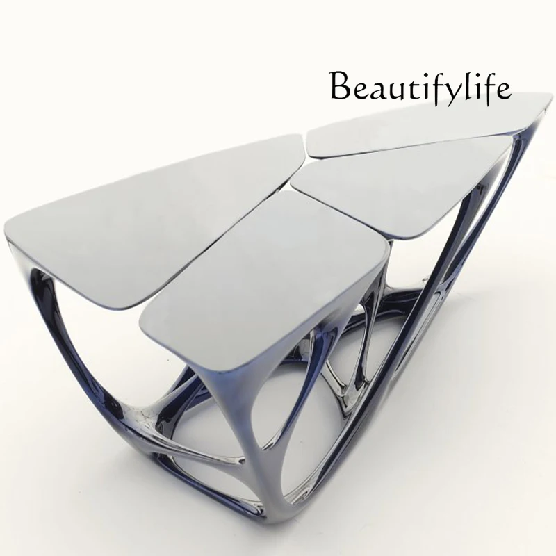 Creative designer glass hollow coffee table special-shaped tree root tea table triangle living room negotiation table
Creative designer glass hollow coffee table special-shaped tree root tea table triangle living room negotiation table
