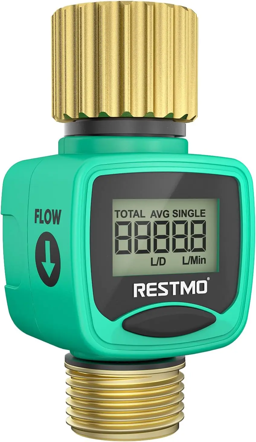 Brass Flow Meter for Garden Hose, RV, Lawn Sprinkler - Measures Gallons/Liters & Flow Rate
Brass Flow Meter for Garden Hose, RV, Lawn Sprinkler - Measures Gallons/Liters & Flow Rate
