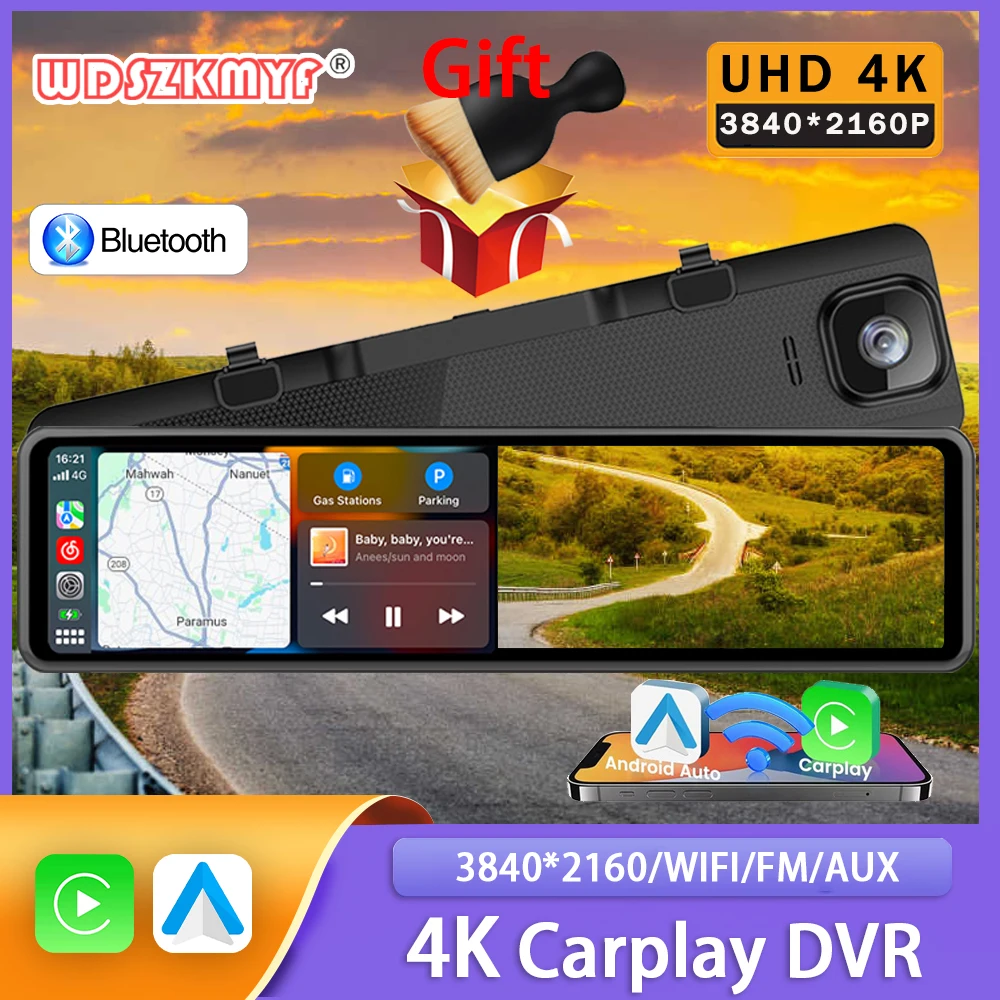 12” 4K Carplay Android-Auto Car DVR Dash Cam Dual Len Video Drive Recorder Stream Mirror Dashcam Camera 5G Wifi GPS Bluetooth FM
12” 4K Carplay Android-Auto Car DVR Dash Cam Dual Len Video Drive Recorder Stream Mirror Dashcam Camera 5G Wifi GPS Bluetooth FM