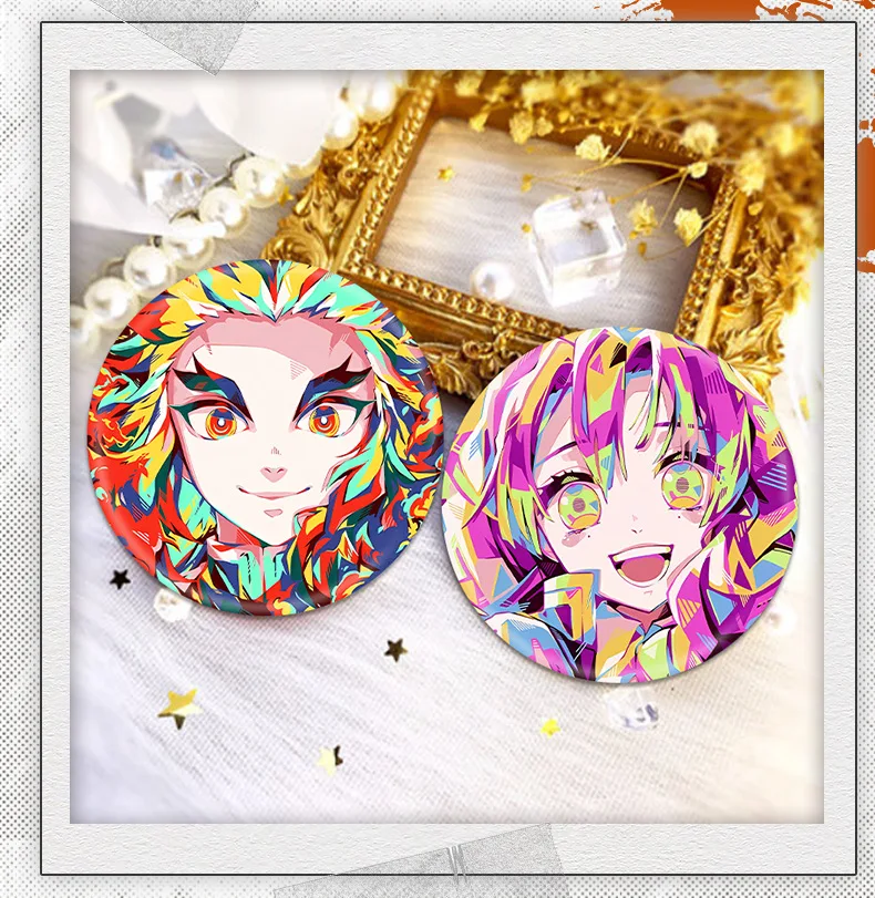 58mm Anime Demon Slayer Badge Pin Kanroji Mitsuri Iguro Obanai Tanjiro Kamado Metal Brooches For Backpack Gifts
58mm Anime Demon Slayer Badge Pin Kanroji Mitsuri Iguro Obanai Tanjiro Kamado Metal Brooches For Backpack Gifts