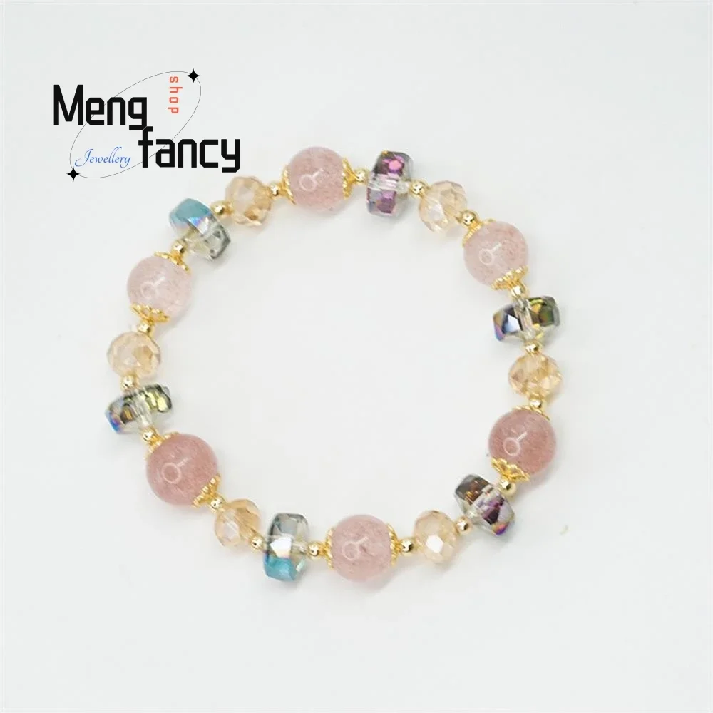 Natural New Strawberry crystal Bracelet Female Super Flash Color Hair Strings Simple Personalized hand Fine Jewelry Holiday Gift
Natural New Strawberry crystal Bracelet Female Super Flash Color Hair Strings Simple Personalized hand Fine Jewelry Holiday Gift