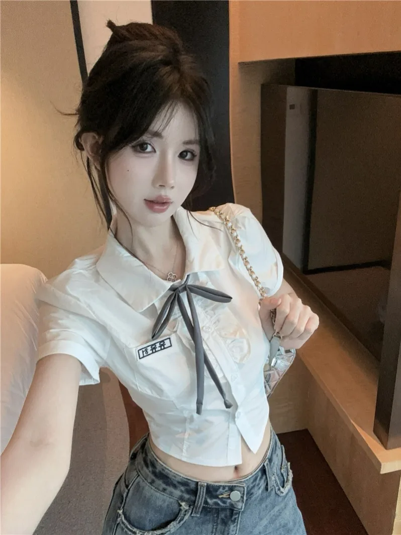 Sweet Design Slim Fit Short Sleeve JK Uniform College Style Women's Shirt Breathable Skin-Friendly Summer Fashion Top
Sweet Design Slim Fit Short Sleeve JK Uniform College Style Women's Shirt Breathable Skin-Friendly Summer Fashion Top