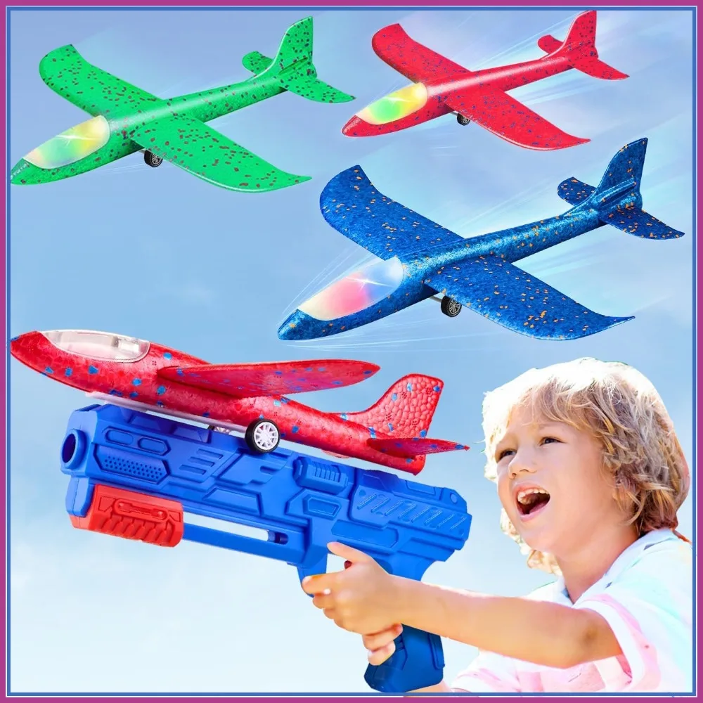 3 Pack Airplane Launcher Toys, 2 Flight Mode Glider Plane Outdoor Flying Toy for Ages 3-12 Birthday Gift
3 Pack Airplane Launcher Toys, 2 Flight Mode Glider Plane Outdoor Flying Toy for Ages 3-12 Birthday Gift