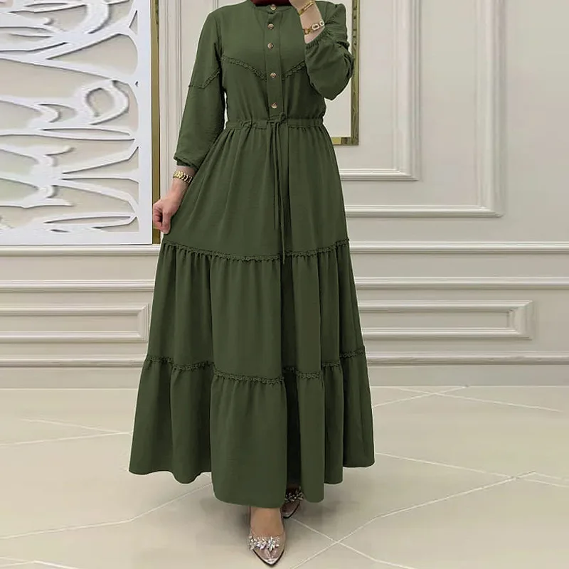 New Arrival Chiffon Pleated Big Hem Muslim Hijab Dress Buttons Neck Loose A-line Dresses Abaya Islam Kaftan Dress Kebaya Caftan
New Arrival Chiffon Pleated Big Hem Muslim Hijab Dress Buttons Neck Loose A-line Dresses Abaya Islam Kaftan Dress Kebaya Caftan