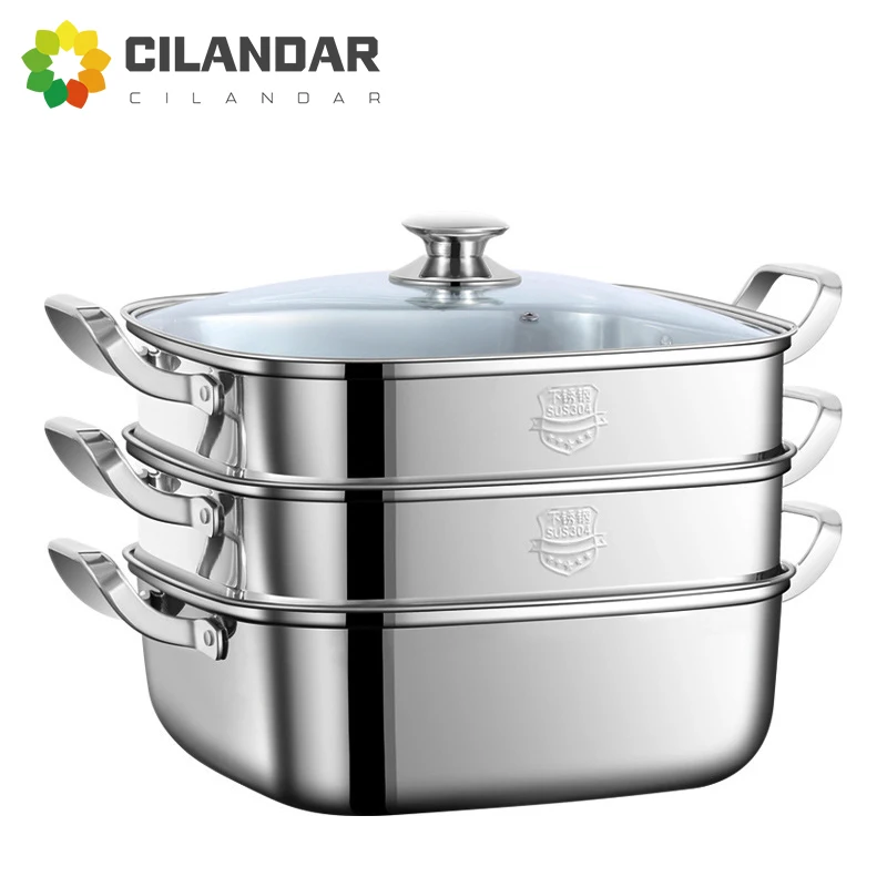 Square steamer household 316 stainless steel thickened double-layer three-layer steamer tray multifunctional gas electromagnetic
Square steamer household 316 stainless steel thickened double-layer three-layer steamer tray multifunctional gas electromagnetic