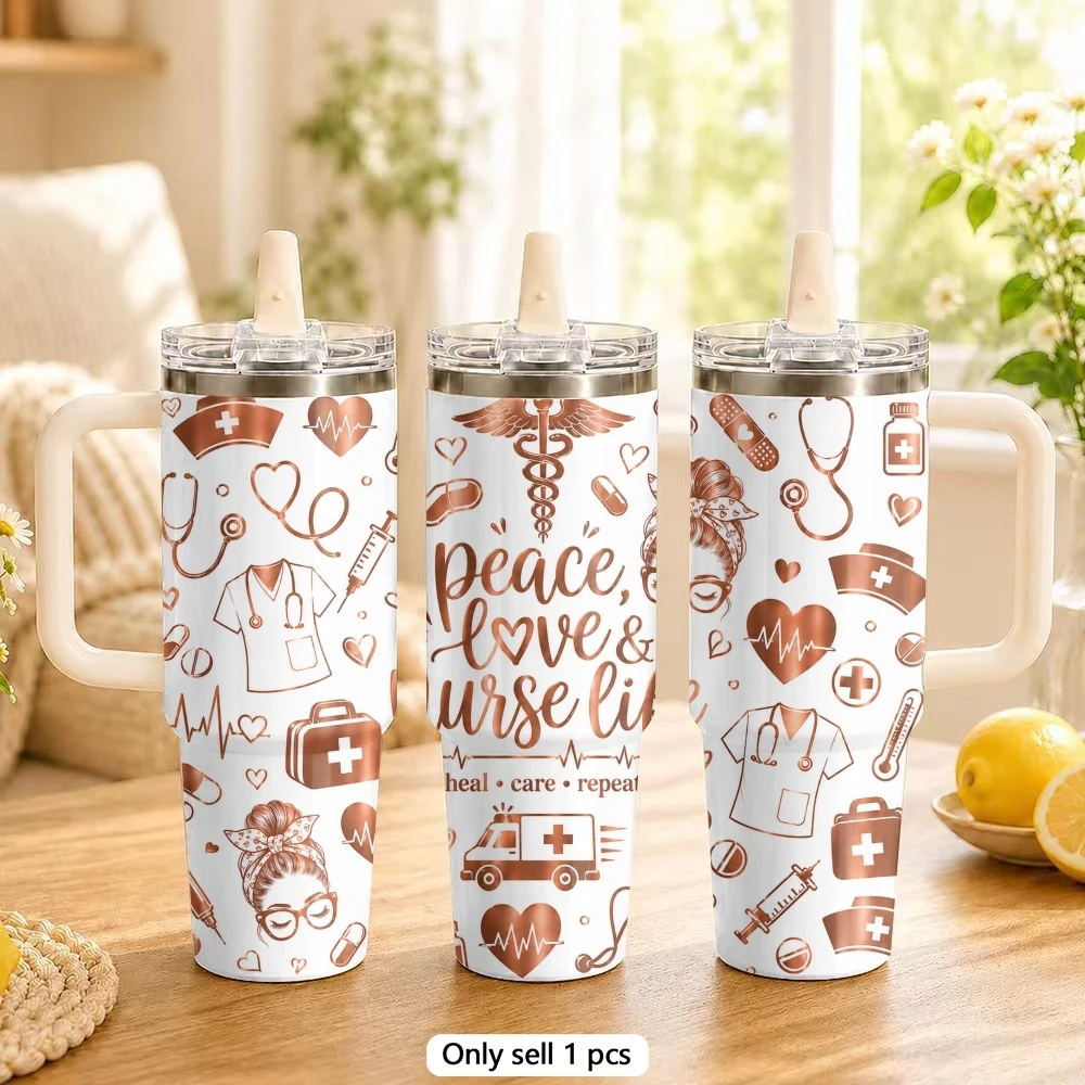 Nurses' Day Gifts Vacuum Flasks 40oz Stainless Steel Tumbler with Handle Straw Lid Vacuum Insulated Double Wall Leak Proof
Nurses' Day Gifts Vacuum Flasks 40oz Stainless Steel Tumbler with Handle Straw Lid Vacuum Insulated Double Wall Leak Proof
