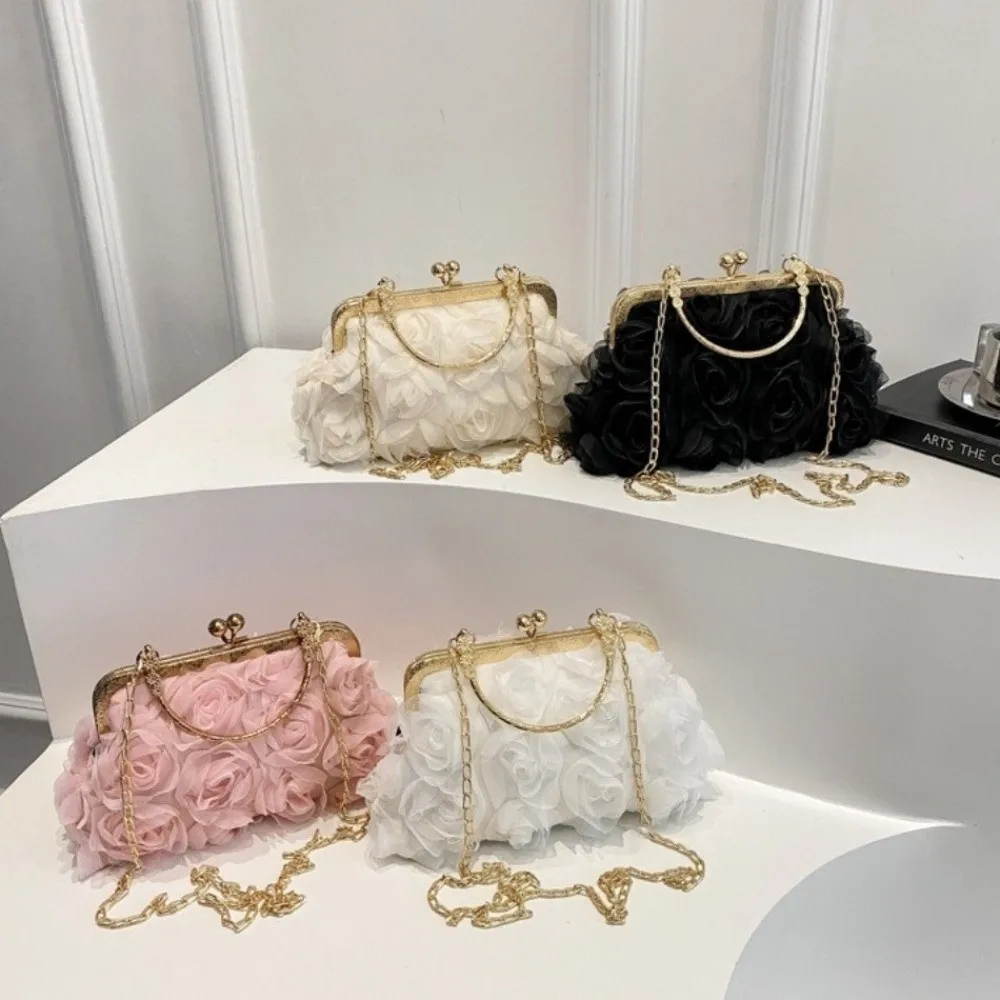 Elegant Chiffon Evening Banquet Bag 3D Chain Kiss Lock Shoulder Bag Flower Large Capacity Crossbody Bag Wedding
Elegant Chiffon Evening Banquet Bag 3D Chain Kiss Lock Shoulder Bag Flower Large Capacity Crossbody Bag Wedding