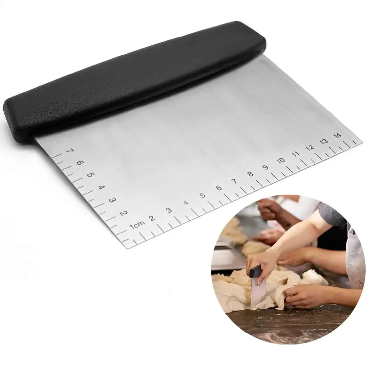 Bench Scraper Stainless Steel Pastry Metal Dough Cutter Icing Smoother Cake Decorating Scraper Dough Chopper
Bench Scraper Stainless Steel Pastry Metal Dough Cutter Icing Smoother Cake Decorating Scraper Dough Chopper