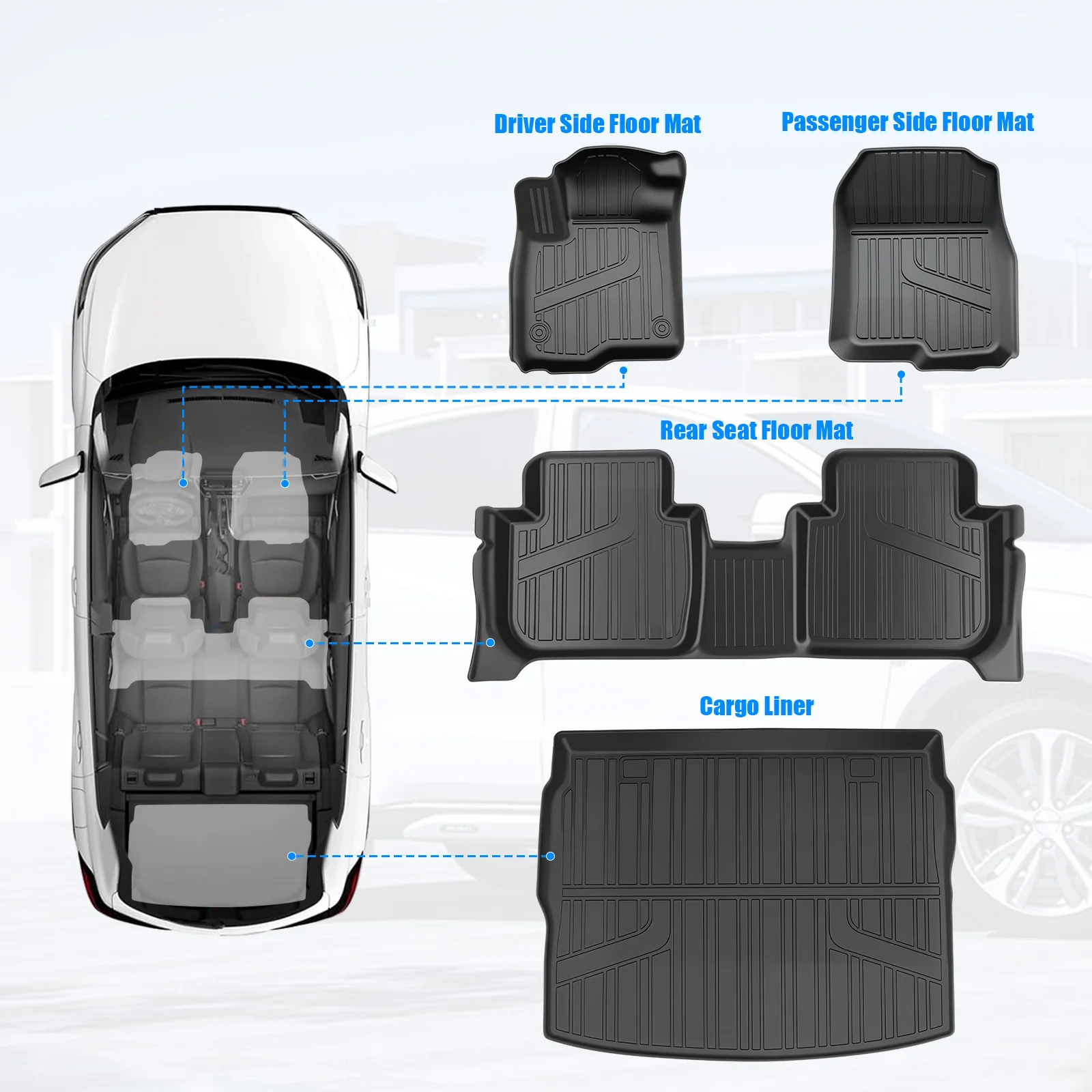All Weather Floor Mat and Cargo Liner for Honda CR-V 2023-2026 (Include Hybrid), TPE Car Mat Full Set Front & Rear 4 PCS,Custom Fit Floor Liners - Anti-Slip Waterproof Odorless Easy Clean
All Weather Floor Mat and Cargo Liner for Honda CR-V 2023-2026 (Include Hybrid), TPE Car Mat Full Set Front & Rear 4 PCS,Custom Fit Floor Liners - Anti-Slip Waterproof Odorless Easy Clean
