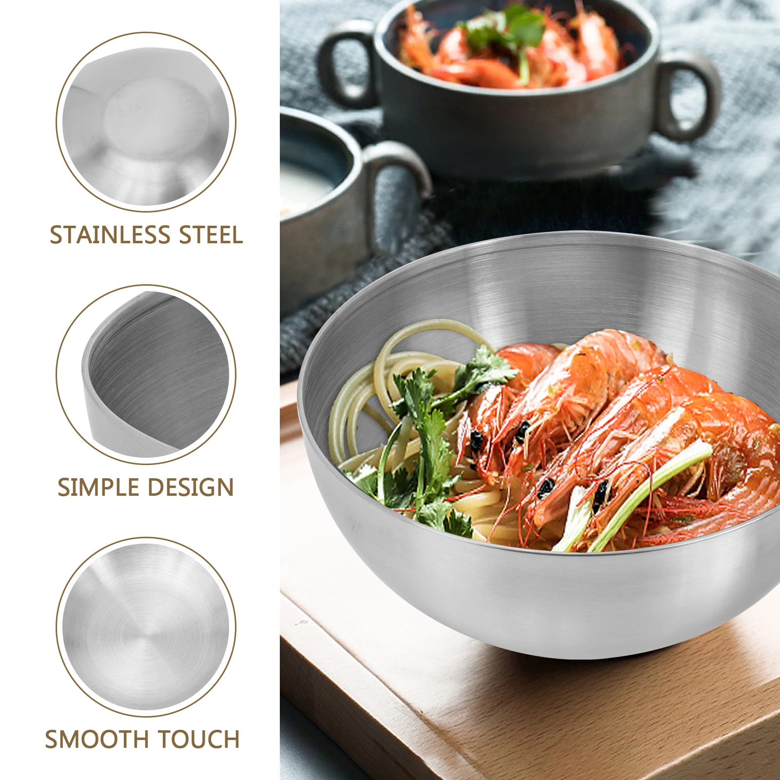 Stainless Steel Salad Bowl Fruit Bowl Multi-function Snack Container Kitchen Gadget Easy Clean Practical Beautiful
Stainless Steel Salad Bowl Fruit Bowl Multi-function Snack Container Kitchen Gadget Easy Clean Practical Beautiful