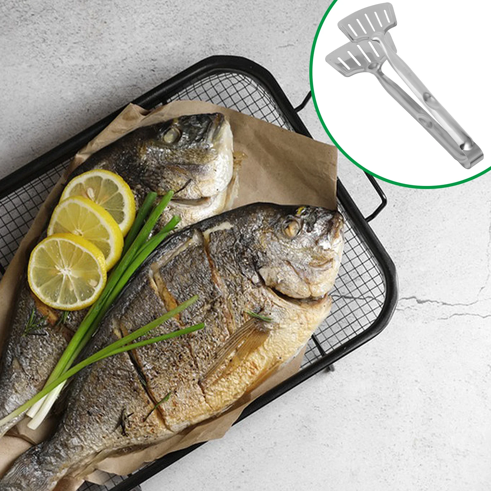 Metal 2 In 1 Grip Flip Spatula For Fish Bread Pancake Toast Omelet Steak Non-Stick Kitchen Shovel Cooking Tool Silver
Metal 2 In 1 Grip Flip Spatula For Fish Bread Pancake Toast Omelet Steak Non-Stick Kitchen Shovel Cooking Tool Silver