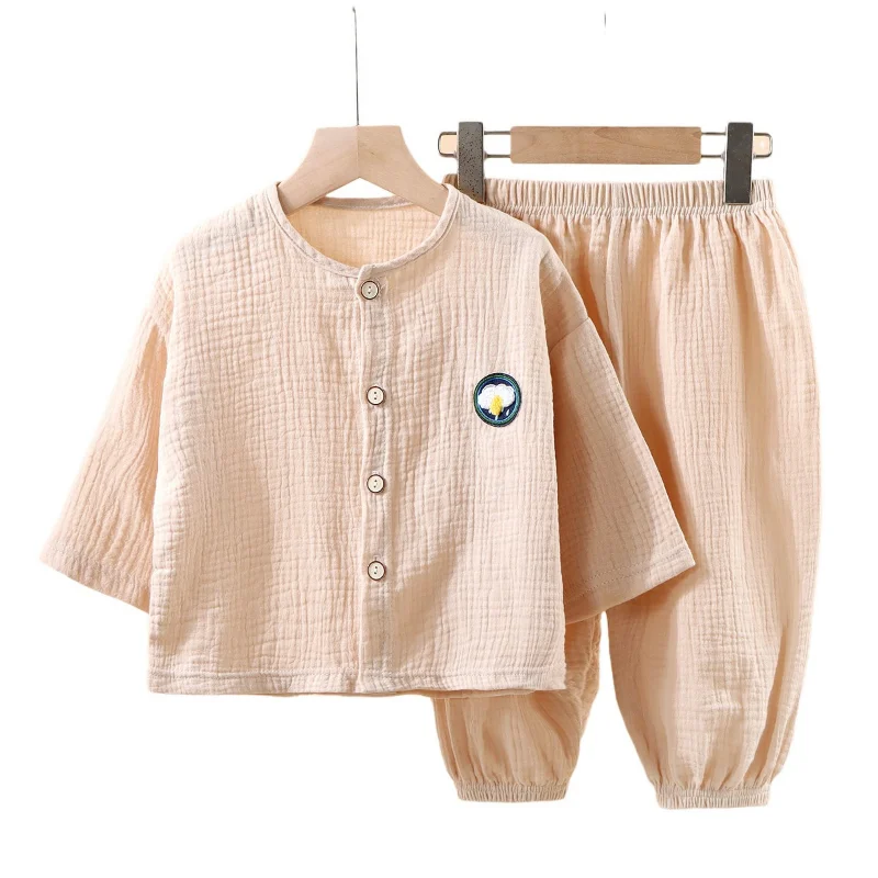 Kid's Pajama Set 2023 Summer Double-layer Cotton Pajamas Home Clothes Long-sleeved Bloomers Suit
Kid's Pajama Set 2023 Summer Double-layer Cotton Pajamas Home Clothes Long-sleeved Bloomers Suit