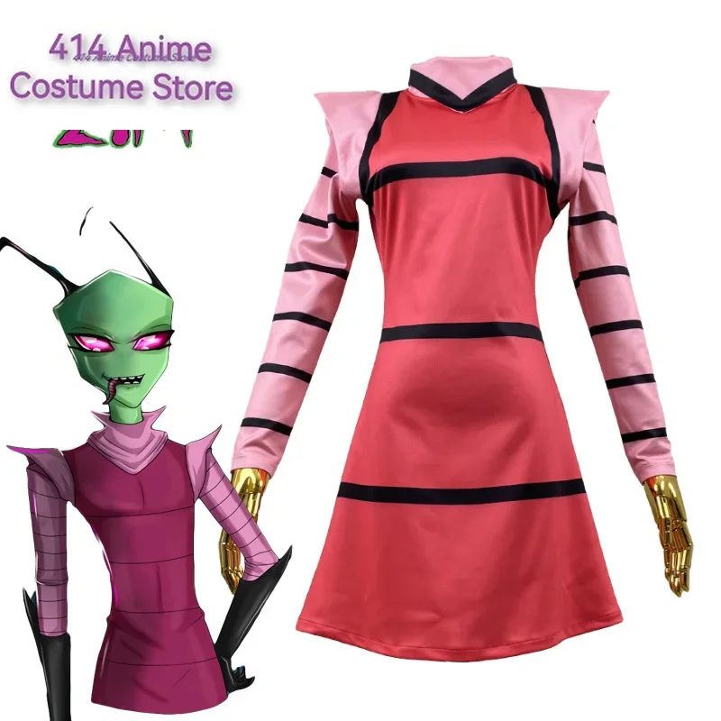 Anime Invader ZIM Cosplay Costume Alien ZIM Long Sleeves Dress with Gloves Halloween Party Costume for Girl Fancy Dress
Anime Invader ZIM Cosplay Costume Alien ZIM Long Sleeves Dress with Gloves Halloween Party Costume for Girl Fancy Dress