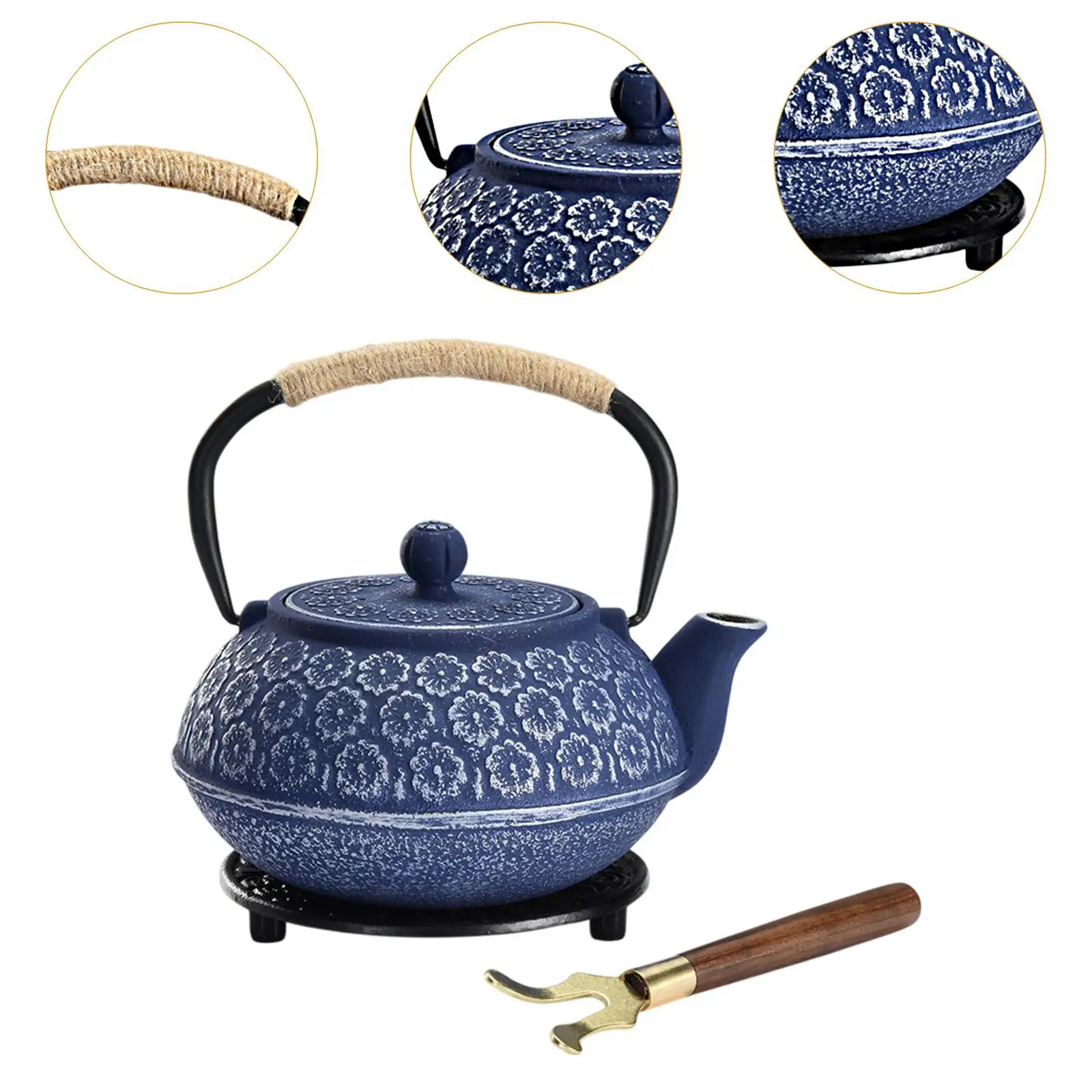 Cast Iron Tea Kettle Tea Maker with Rope Wrapped Handle Japanese Tetsubin Tea Pot for Coffee Tea Bags Loose Tea Teahouse Hiking
Cast Iron Tea Kettle Tea Maker with Rope Wrapped Handle Japanese Tetsubin Tea Pot for Coffee Tea Bags Loose Tea Teahouse Hiking