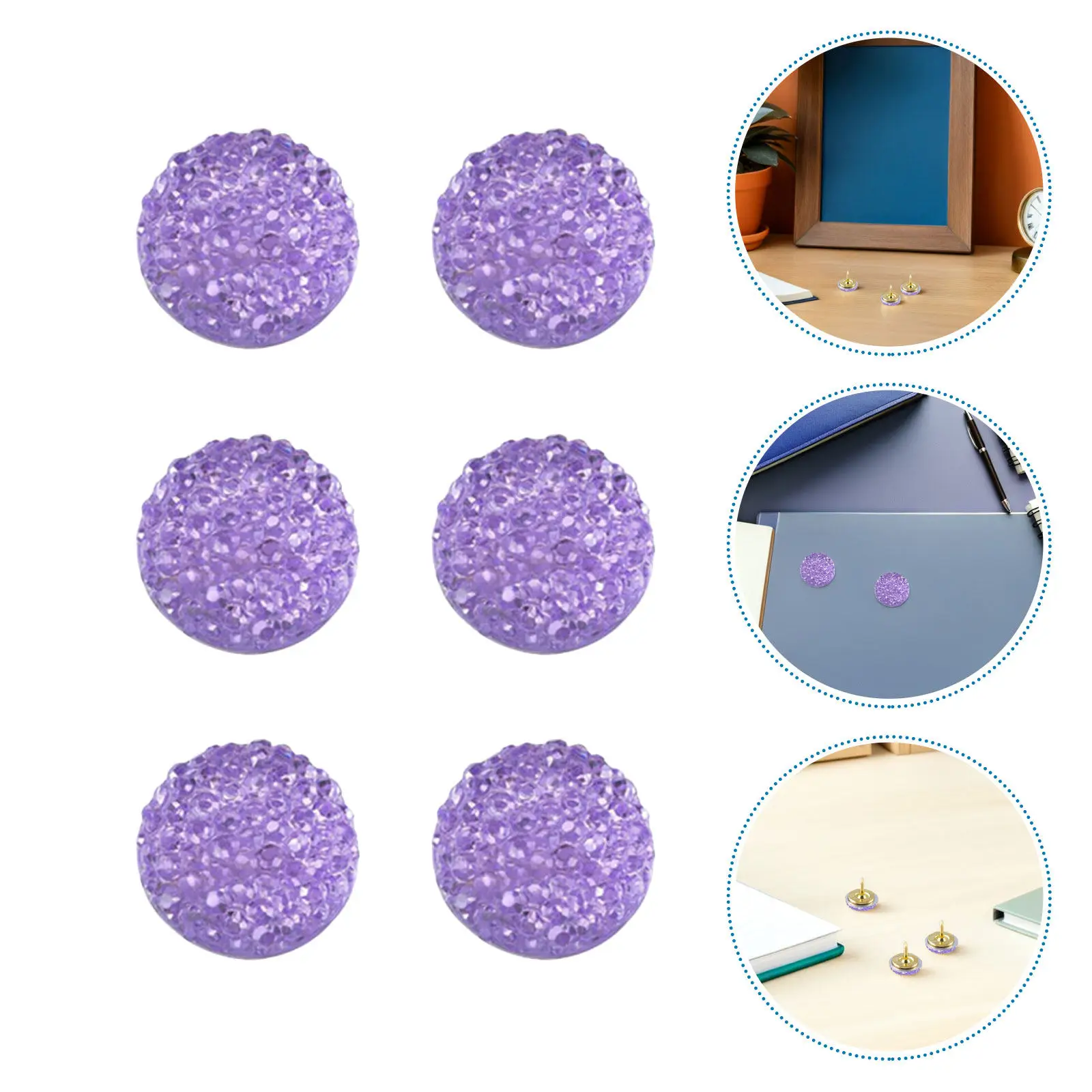 30Pcs Round Thumb Tacks Purple Rhinestone Glitter Push Pins Decorative Cork Board for Bulletin Board Photos Notes Wall Hanging
30Pcs Round Thumb Tacks Purple Rhinestone Glitter Push Pins Decorative Cork Board for Bulletin Board Photos Notes Wall Hanging