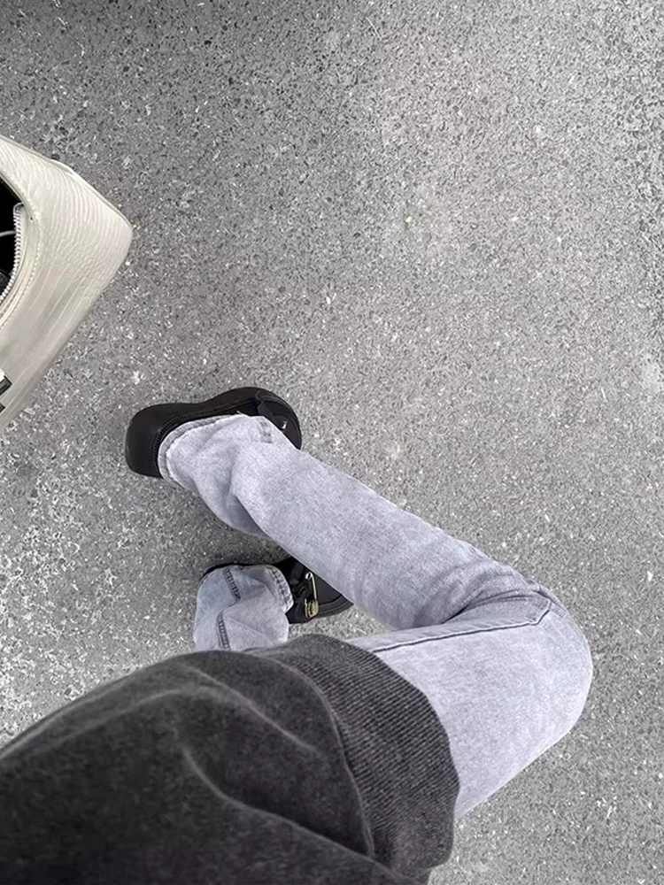 Men's Cement e ey Straight Leg Slim Fit Jeans American Vibe Autumn Winter Faion Youth Trendy Wear Resistant Thiened
Men's Cement e ey Straight Leg Slim Fit Jeans American Vibe Autumn Winter Faion Youth Trendy Wear Resistant Thiened