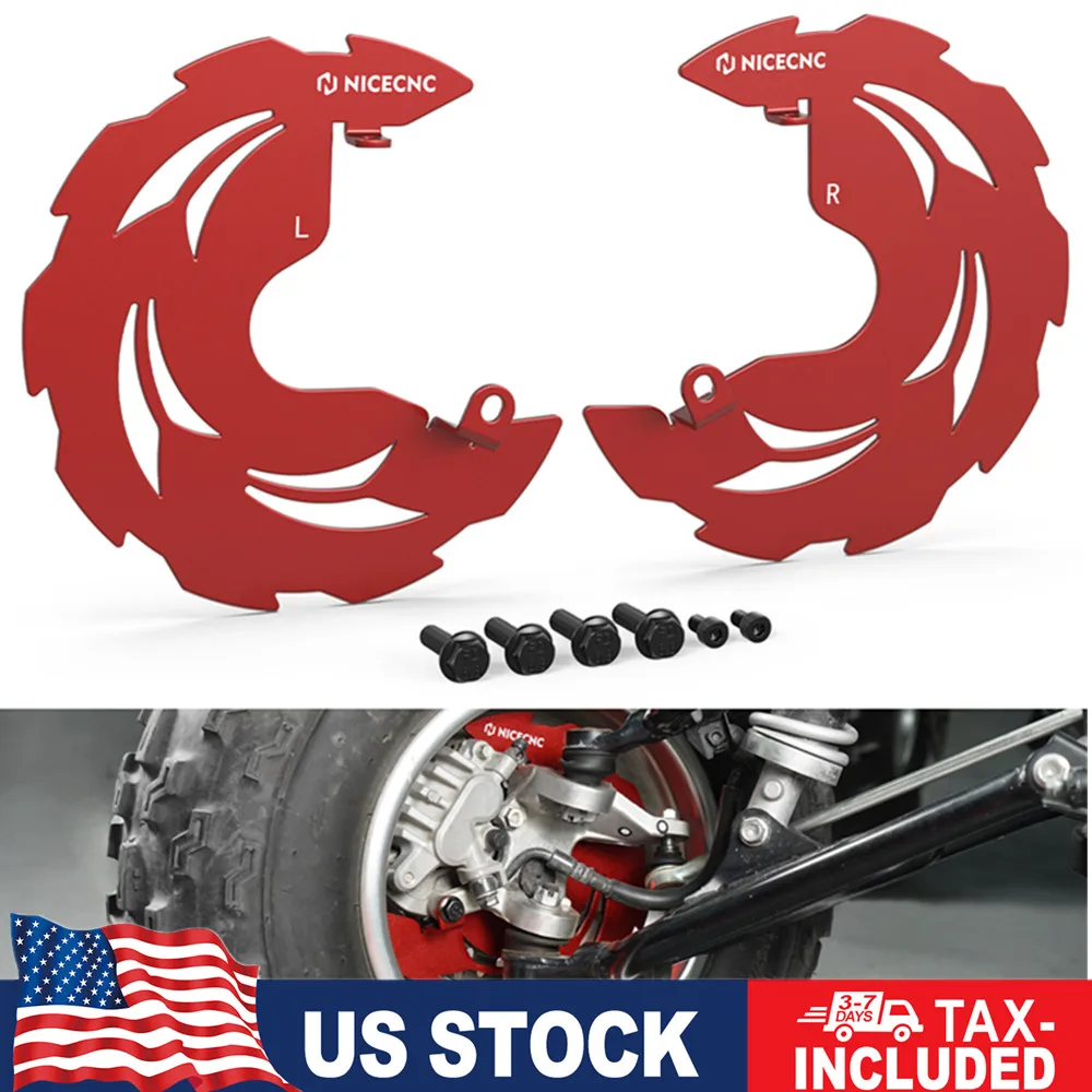 NICECNC 2 Pcs ATV TRX 450R Front Brake Rotor Disc Guards For Honda TRX450R 2006-2009 TRX450ER 2006-2014 Aluminum 45331-HP1-600
NICECNC 2 Pcs ATV TRX 450R Front Brake Rotor Disc Guards For Honda TRX450R 2006-2009 TRX450ER 2006-2014 Aluminum 45331-HP1-600