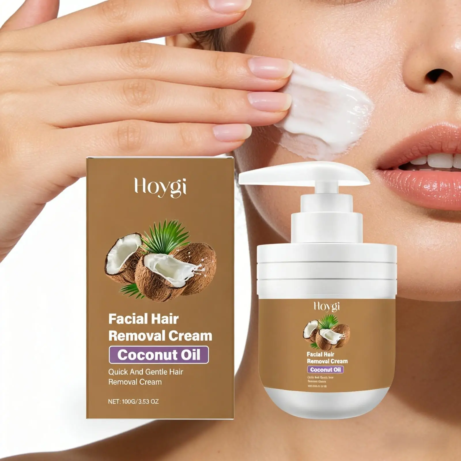 Hoygi Facial Hair Removal Cream for Sensitive Skin Care Upper Lip Hair Removal Coconut Oil Moisturizing Facial Depilatory Cream
Hoygi Facial Hair Removal Cream for Sensitive Skin Care Upper Lip Hair Removal Coconut Oil Moisturizing Facial Depilatory Cream