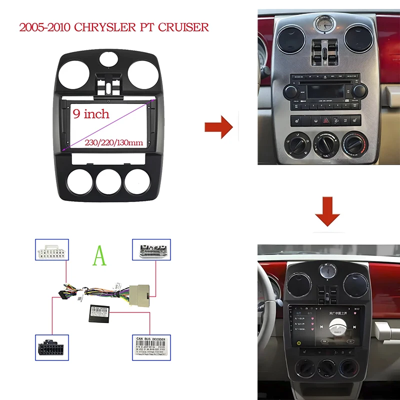 9INCH Car Radio Fascias Android GPS MP5 Stereo Player 2 Din Head Unit Panel Dash Frame Insta For 2005-2010 CHRYSLER PT CRUISER
9INCH Car Radio Fascias Android GPS MP5 Stereo Player 2 Din Head Unit Panel Dash Frame Insta For 2005-2010 CHRYSLER PT CRUISER