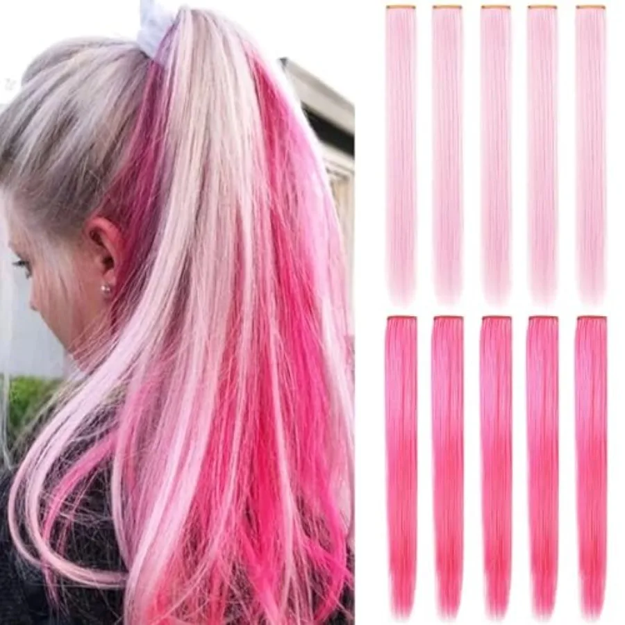 10PCS Hair Accessories Clip In Multicoloured Party Highs Straight Coloured Extensions Wig Pieces for Women Colourful Hairpieces
10PCS Hair Accessories Clip In Multicoloured Party Highs Straight Coloured Extensions Wig Pieces for Women Colourful Hairpieces