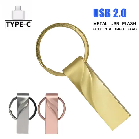 new pen drive 32GB pendrive metal High Speed usb flash drive64GB flash memory stick 16GB Key usb stick 128GB 8GB4GB Free adapter