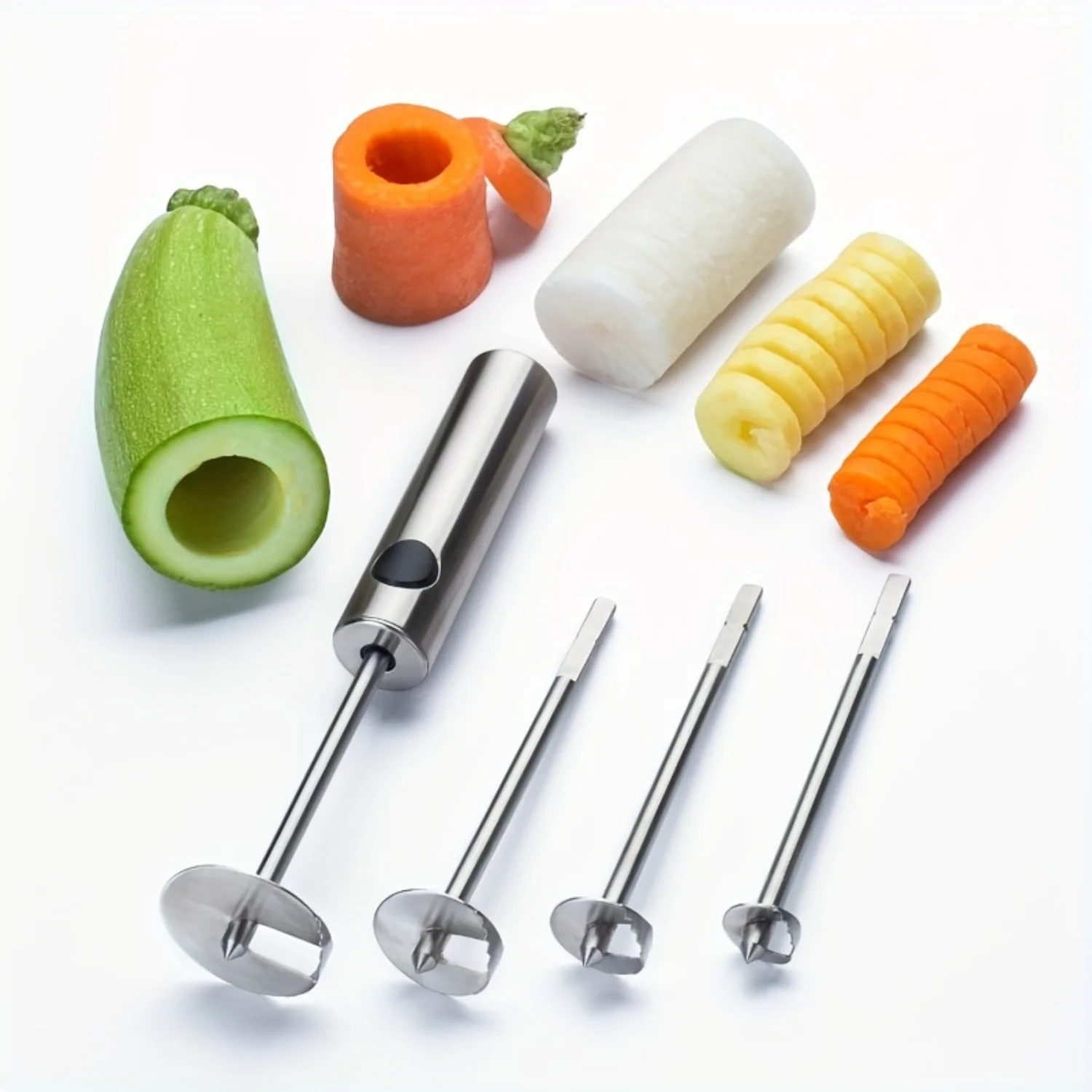 4pcs Stainless Steel Fruit and Vegetable Corer Set - Multifunctional Core Digger and Remover for Creative Cooking
4pcs Stainless Steel Fruit and Vegetable Corer Set - Multifunctional Core Digger and Remover for Creative Cooking