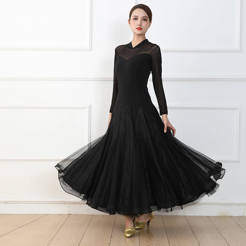 Womens V-Neck Standard Ballroom Dance Dresses Long Sleeve Flamenco Dancing Skirt Women Cheap Stage Waltz Ballroom Dress
Womens V-Neck Standard Ballroom Dance Dresses Long Sleeve Flamenco Dancing Skirt Women Cheap Stage Waltz Ballroom Dress