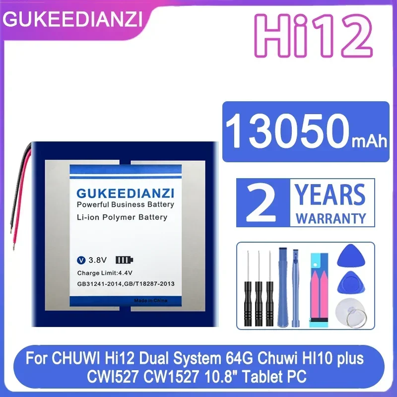 13050mAh Tablet Battery for CHUWI Hi12 Dual System 64G HI10 Plus CW1527 10.8" Tablet PC - High Capacity Replacement
13050mAh Tablet Battery for CHUWI Hi12 Dual System 64G HI10 Plus CW1527 10.8" Tablet PC - High Capacity Replacement