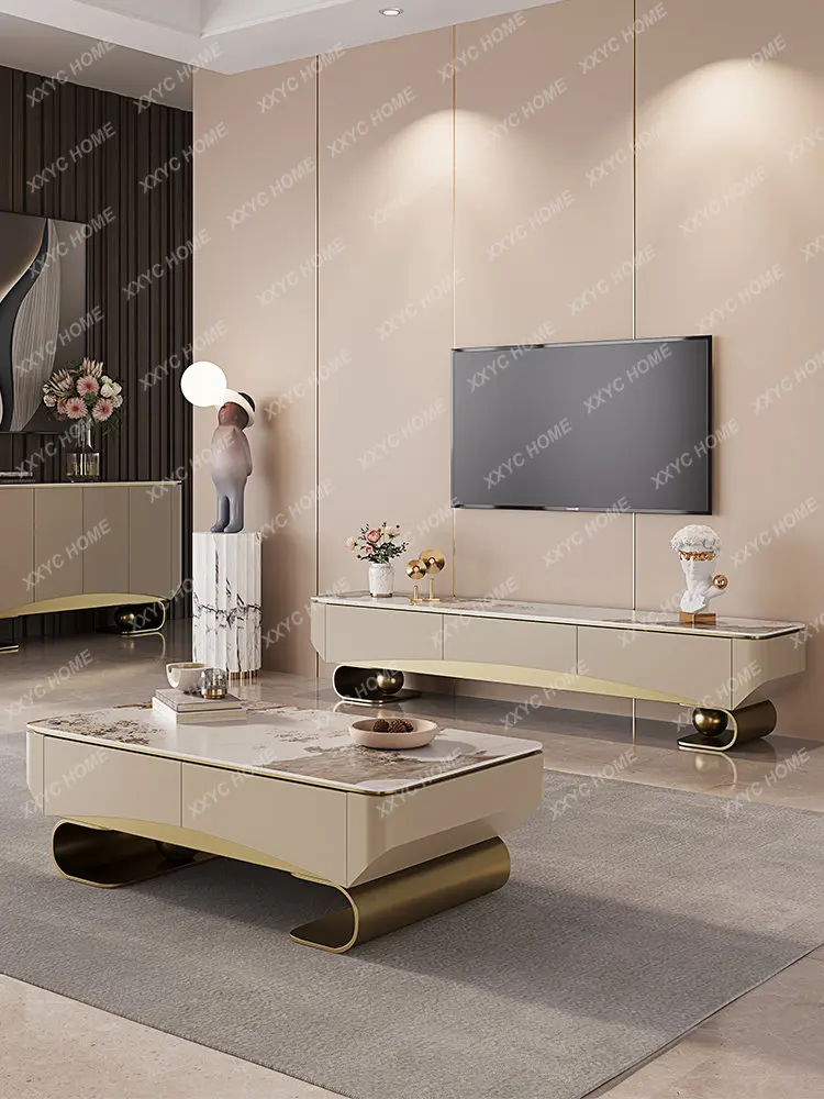 Italian Light Luxury Stone Plate TV Cabinet and Tea Table Combination Home Small Apartment Minimalist Modern Minimalist Living
Italian Light Luxury Stone Plate TV Cabinet and Tea Table Combination Home Small Apartment Minimalist Modern Minimalist Living
