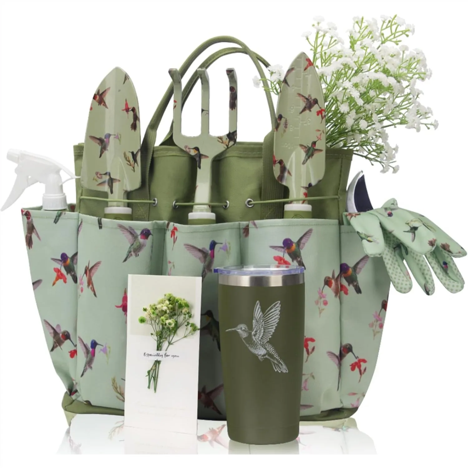 Garden Tool Set with Hummingbird Print, Heavy Duty Gardening Hand Tools with Bag, Gift for Women Men
Garden Tool Set with Hummingbird Print, Heavy Duty Gardening Hand Tools with Bag, Gift for Women Men