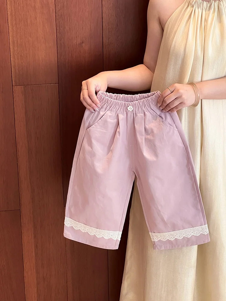 Girls Casual Lace Trim Sweatpants High Waist Loose Fit Thin Summer New Style Versatile Comfortable Straight Leg Pants
Girls Casual Lace Trim Sweatpants High Waist Loose Fit Thin Summer New Style Versatile Comfortable Straight Leg Pants
