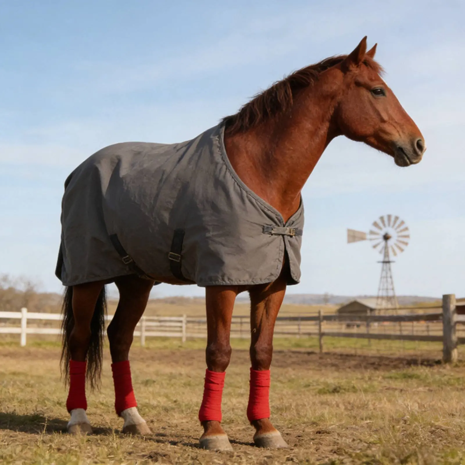 Winter Horse Blanket Breathable Horse Turnout Blanket Equine Winter Rug Adjustable Fit Pet Gear Cold Weather Protection