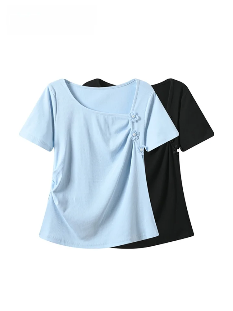Chic plus Size Women's Short Sleeve T-Shirt Summer New Style Conceal Meat Top Trendy Casual Loose Fit Polyester Fiber
Chic plus Size Women's Short Sleeve T-Shirt Summer New Style Conceal Meat Top Trendy Casual Loose Fit Polyester Fiber