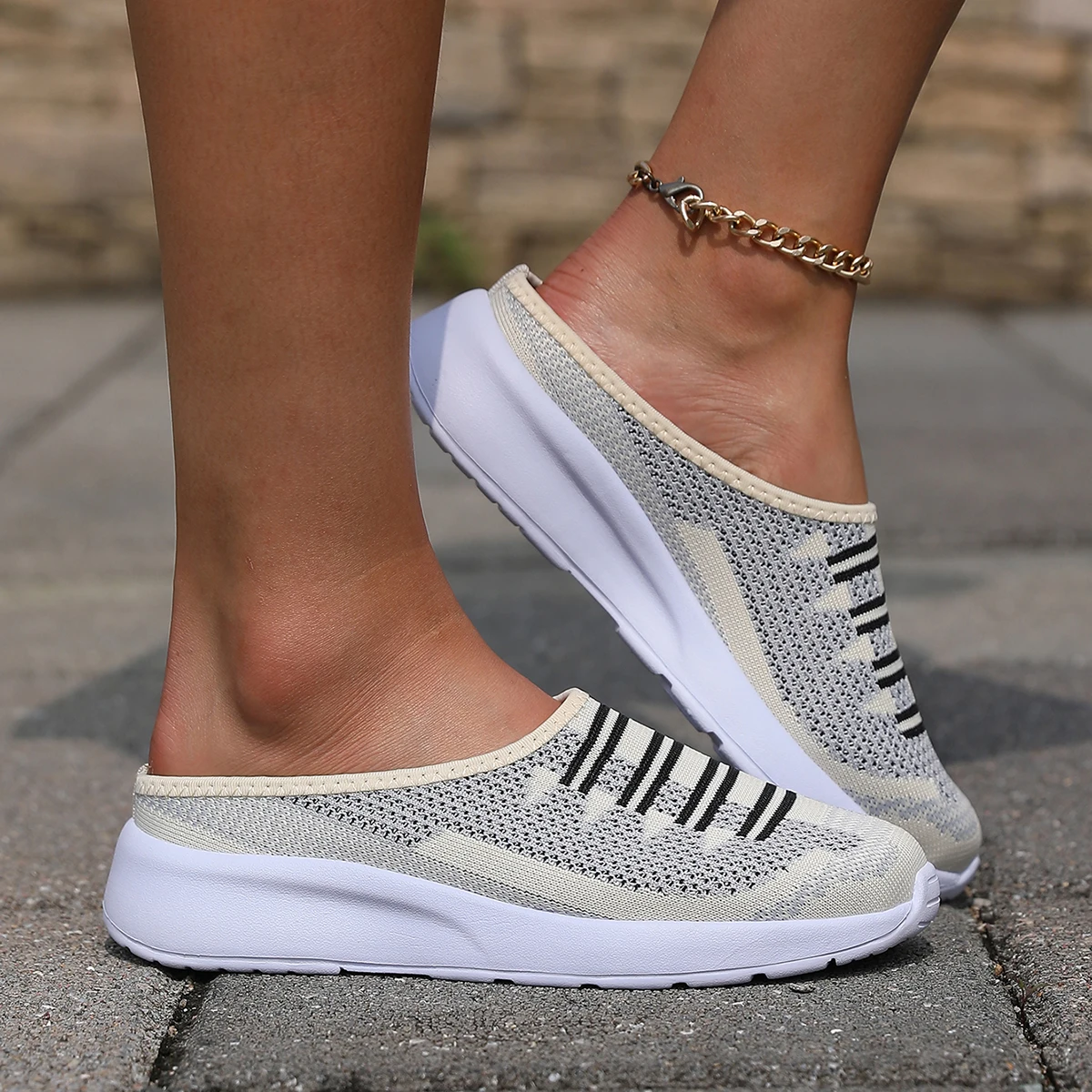 Women's Black and White Striped Knit Upper with EVA Sole Woman Shoes Plus Size Slip-On Sneakers - Casual & Lightweight
Women's Black and White Striped Knit Upper with EVA Sole Woman Shoes Plus Size Slip-On Sneakers - Casual & Lightweight