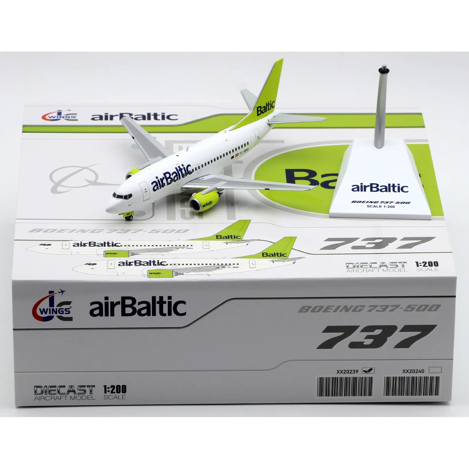 XX20239 Alloy Collectible Plane Gift JC Wings 1:200 Air Baltic Boeing B737-500 Diecast Aircraft Jet Model YL-BBD With Stand
XX20239 Alloy Collectible Plane Gift JC Wings 1:200 Air Baltic Boeing B737-500 Diecast Aircraft Jet Model YL-BBD With Stand
