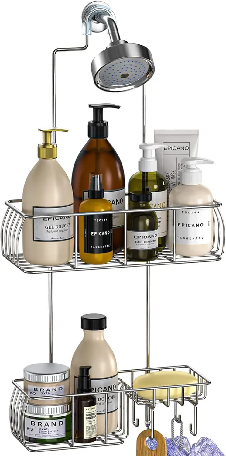 Anti-Swing Overhead Shower Organizer Stainless Steel Rustproof with Hooks for Towels and Sponges
Anti-Swing Overhead Shower Organizer Stainless Steel Rustproof with Hooks for Towels and Sponges