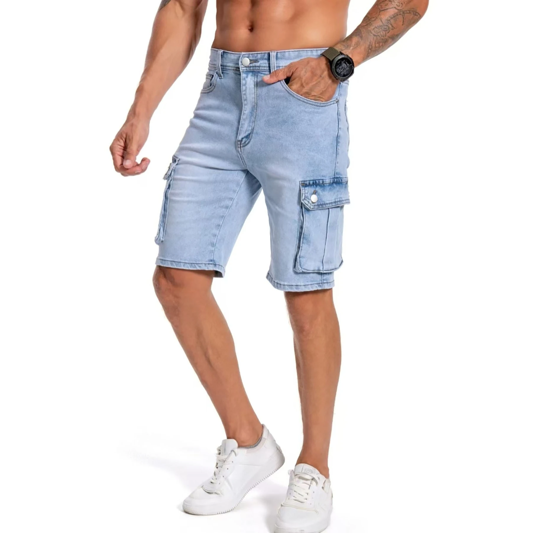Men's Casual Denim Shorts Five Pockets Micro Stretch Loose Fit Street Style Denim Clothing Short Length Casual Pants
Men's Casual Denim Shorts Five Pockets Micro Stretch Loose Fit Street Style Denim Clothing Short Length Casual Pants