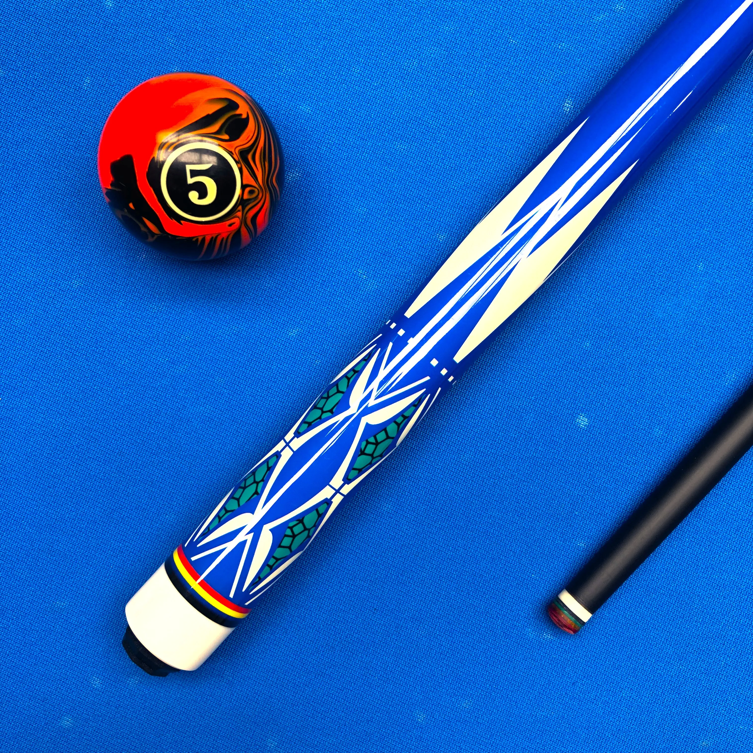 Break-Resistant Fiberglass Pool Cue 12.75mm 1/2 Split, Multi-Layer Rainbow Composite Tip, Stainless Joint, Exquisite Pattern
Break-Resistant Fiberglass Pool Cue 12.75mm 1/2 Split, Multi-Layer Rainbow Composite Tip, Stainless Joint, Exquisite Pattern