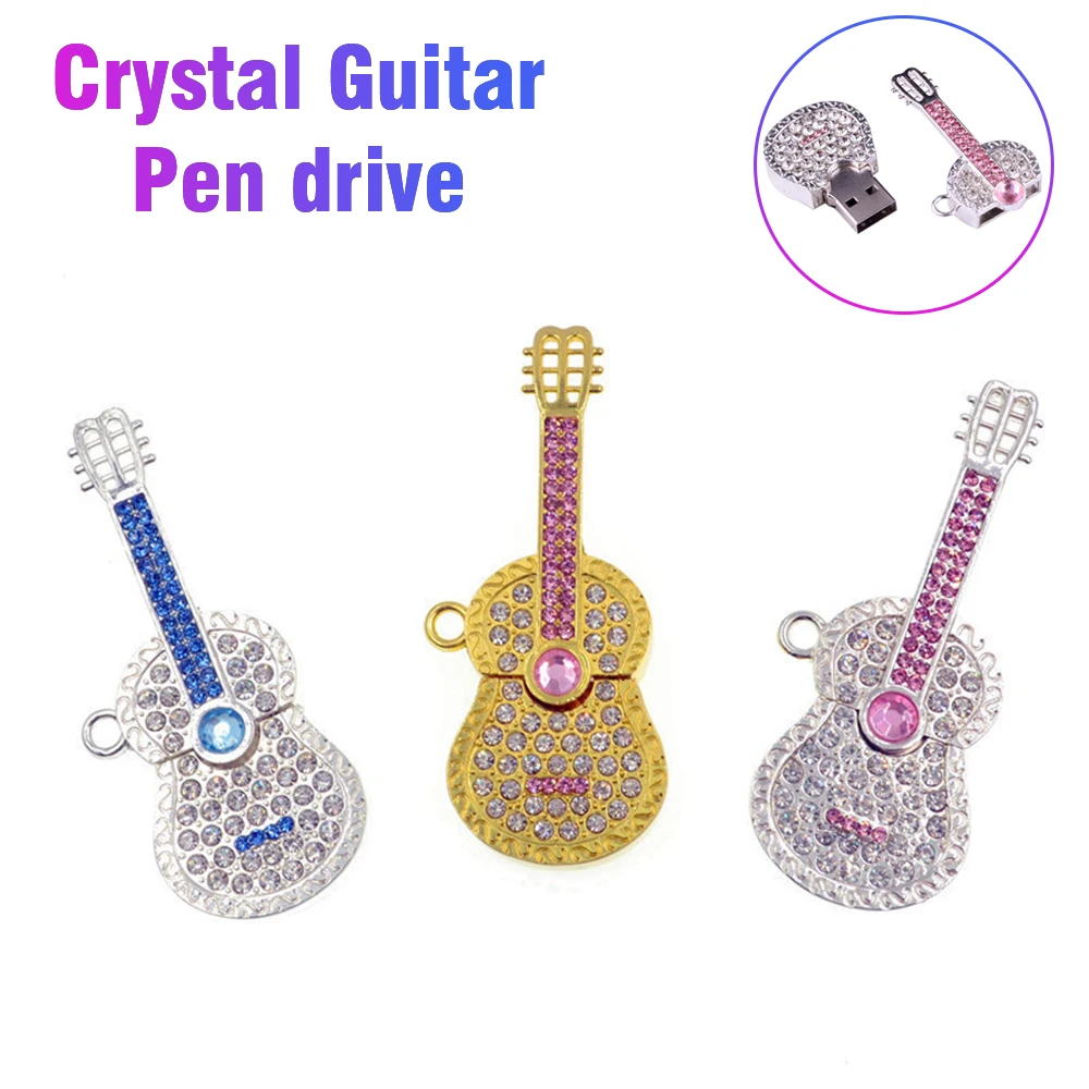 Crystal Guitar USB 2.0 Flash Drive 64GB Pretty Pen Drive 32GB Diamond Memory Stick 16GB Creative Holiday Gift USB Stick 8GB
Crystal Guitar USB 2.0 Flash Drive 64GB Pretty Pen Drive 32GB Diamond Memory Stick 16GB Creative Holiday Gift USB Stick 8GB