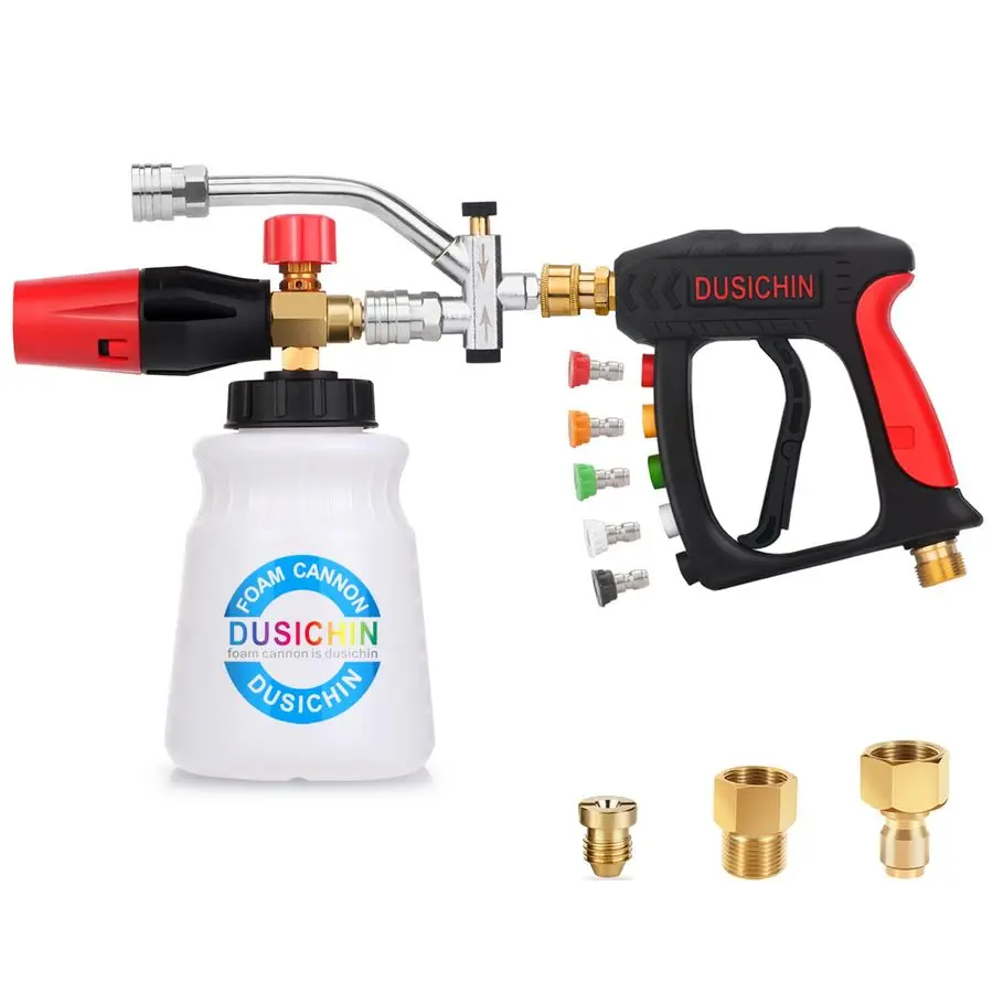 Short Wand Pressure Washer Gun Foam Cannon 1 4 Quick Connector Pressure Washer Accessory,Car Wash Foam Gun Dual Ended Shift Conn
Short Wand Pressure Washer Gun Foam Cannon 1 4 Quick Connector Pressure Washer Accessory,Car Wash Foam Gun Dual Ended Shift Conn