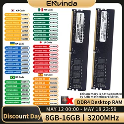 ENVINDA DDR4 PC RAM Memoria 8GB 16GB 3200MHz DIMM Desktop Computer Memory Rams No Support AMD Motherboard ENVINDA DDR4 PC RAM Memoria 8GB 16GB 3200MHz DIMM Desktop Computer Memory Rams No Support AMD Motherboard