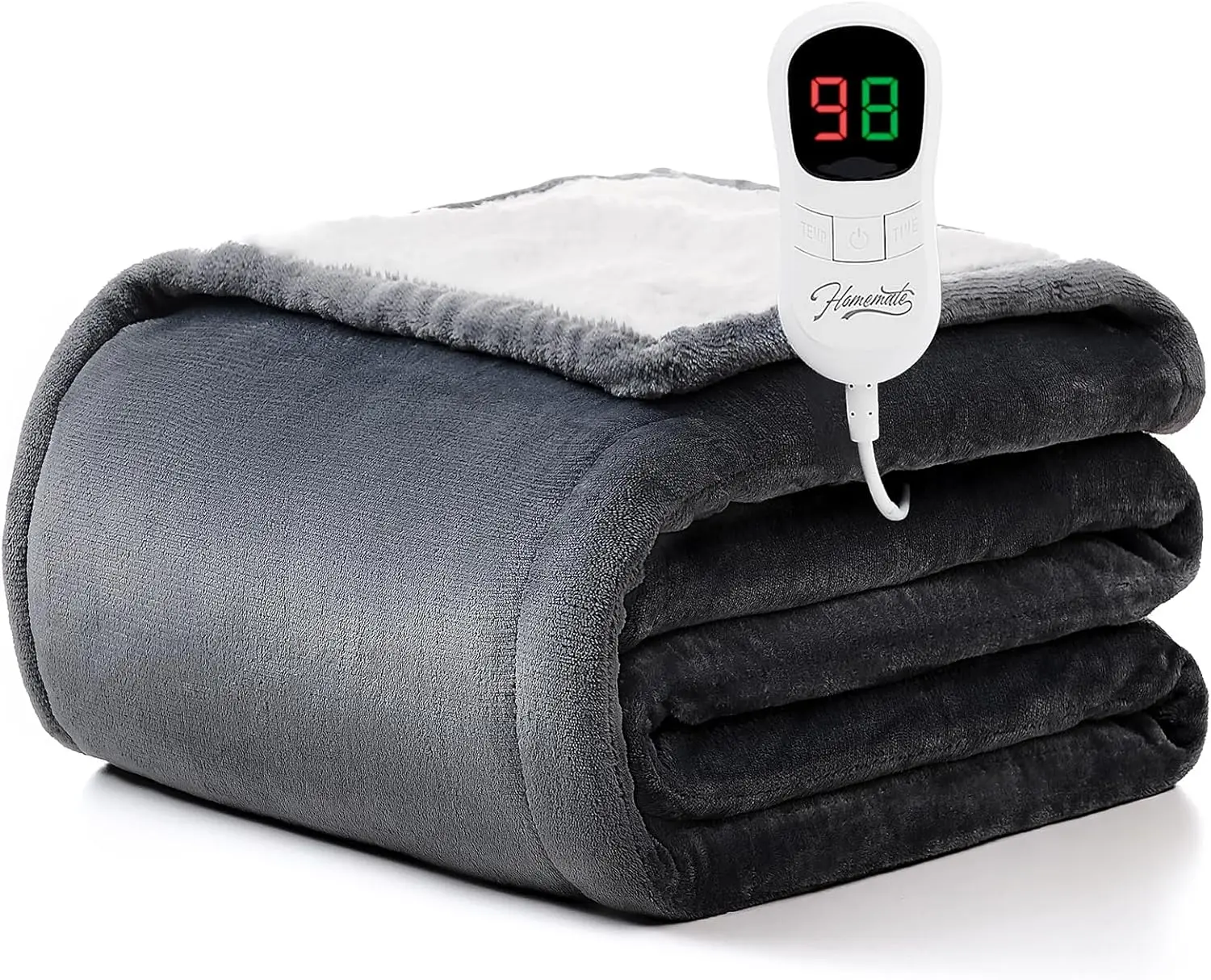 Twin Size Electric Heated Blanket - 62"x84", 10 Heat Levels, Auto-Off Timer, Overheat Protection, Flannel Sherpa
Twin Size Electric Heated Blanket - 62"x84", 10 Heat Levels, Auto-Off Timer, Overheat Protection, Flannel Sherpa