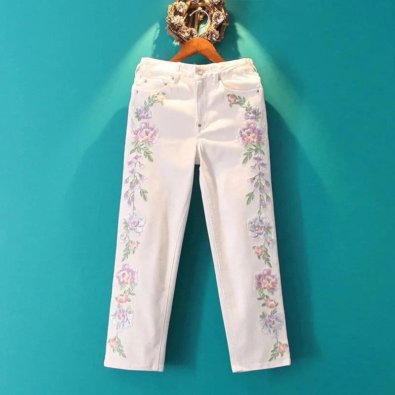 Vintage Fashion Embroidered Jeans Women's Jeans New 2022 Spring Autumn Washed Cotton Cowboy Casual Cropped Jeans Female Pants
Vintage Fashion Embroidered Jeans Women's Jeans New 2022 Spring Autumn Washed Cotton Cowboy Casual Cropped Jeans Female Pants