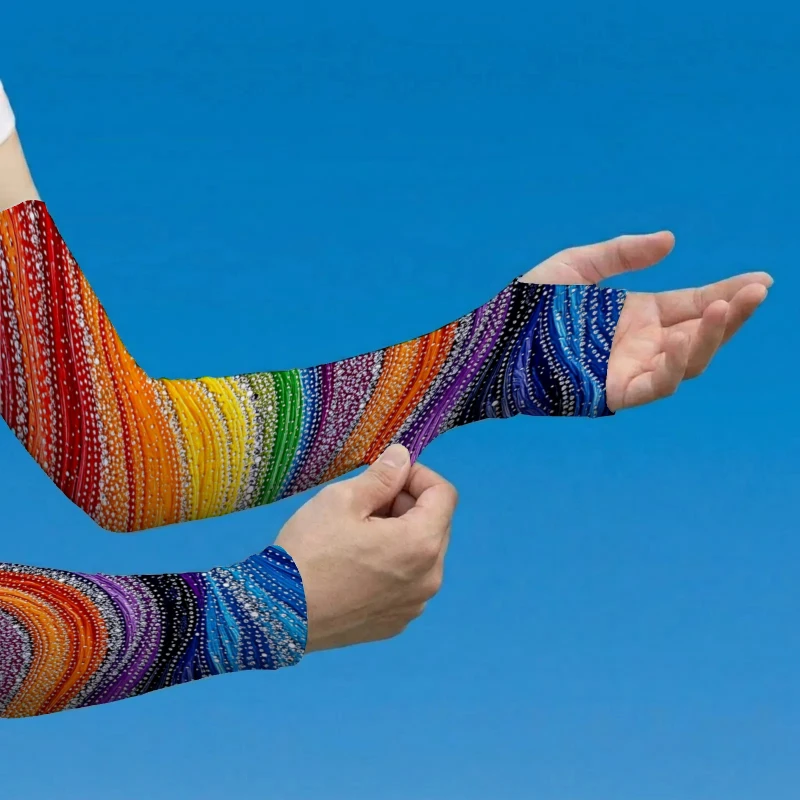 Cooling Arm Sleeves with Colorful Wavy Pattern Print, Featuring a Vibrant Design. Suitable for Running, Fishing Cycling
Cooling Arm Sleeves with Colorful Wavy Pattern Print, Featuring a Vibrant Design. Suitable for Running, Fishing Cycling