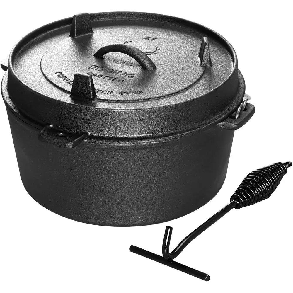 Pre-Seasoned Cast Iron Camping Dutch Ovens, Outdoor Camping Dutch Oven Pot with Lid Tripod, 6 Quart
Pre-Seasoned Cast Iron Camping Dutch Ovens, Outdoor Camping Dutch Oven Pot with Lid Tripod, 6 Quart
