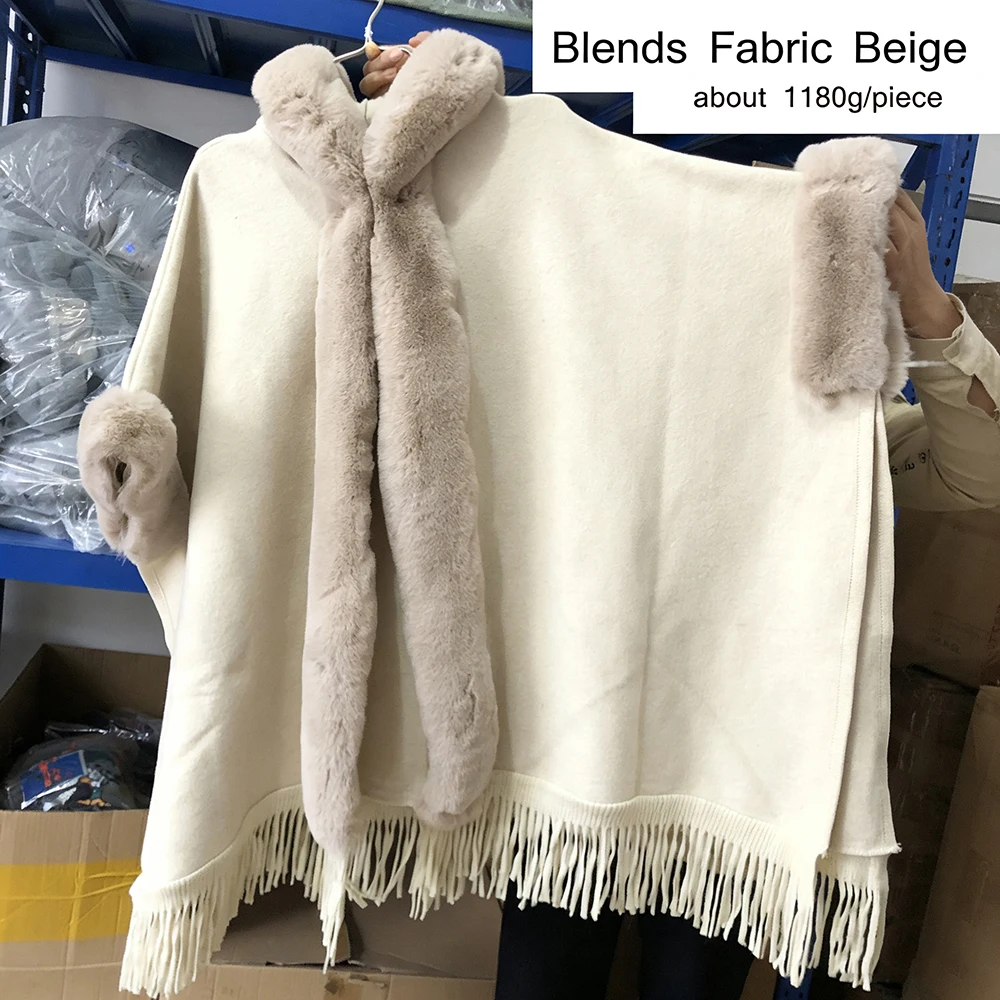 Fashion Faux Fur Trim Wool Blend Cape Coat Hood Loose Long Poncho Outerwear Women Autumn Winter Comfort Warm Wraps Party Travel
Fashion Faux Fur Trim Wool Blend Cape Coat Hood Loose Long Poncho Outerwear Women Autumn Winter Comfort Warm Wraps Party Travel