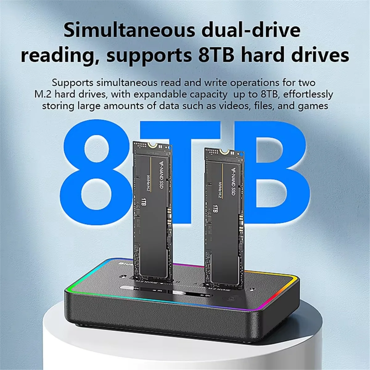 Эффективная док-станция Blueendless с двумя отсеками M.2 NVME SSD, вилка стандарта США
Эффективная док-станция Blueendless с двумя отсеками M.2 NVME SSD, вилка стандарта США