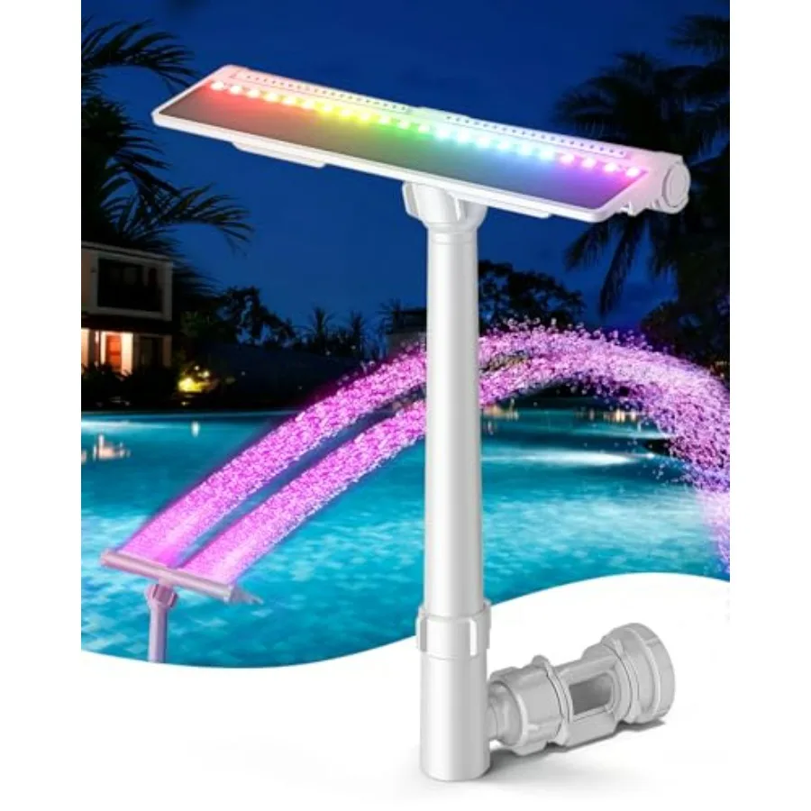 Solar Pool Fountain for Above Ground and Inground Pools, ABS Plastic, White/Black, 9-Color Auto-Sensing Lights, High-Pressure D
Solar Pool Fountain for Above Ground and Inground Pools, ABS Plastic, White/Black, 9-Color Auto-Sensing Lights, High-Pressure D
